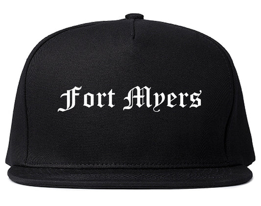 Fort Myers Florida FL Old English Mens Snapback Hat Black
