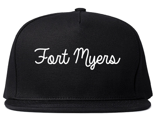 Fort Myers Florida FL Script Mens Snapback Hat Black