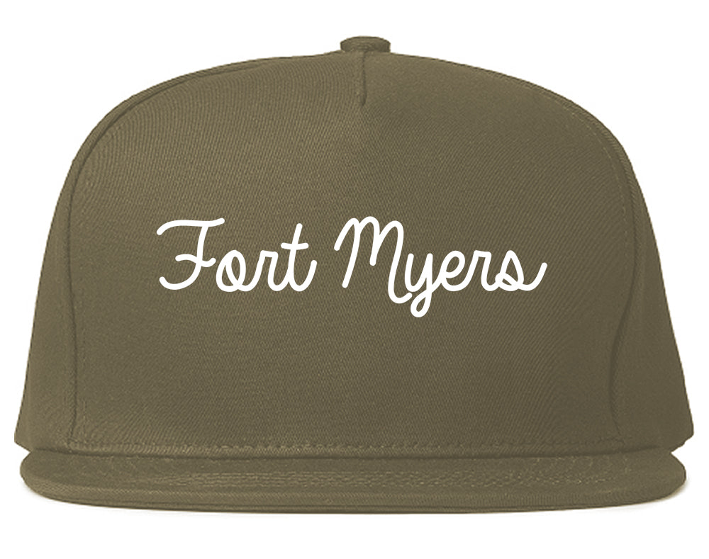 Fort Myers Florida FL Script Mens Snapback Hat Grey