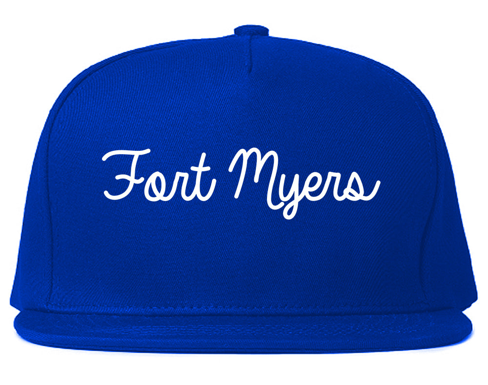 Fort Myers Florida FL Script Mens Snapback Hat Royal Blue