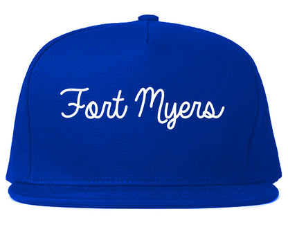 Fort Myers Florida FL Script Mens Snapback Hat Royal Blue