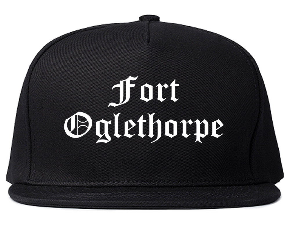 Fort Oglethorpe Georgia GA Old English Mens Snapback Hat Black
