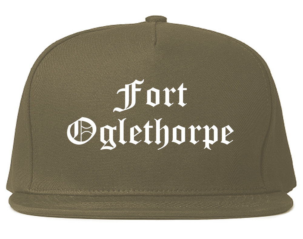 Fort Oglethorpe Georgia GA Old English Mens Snapback Hat Grey