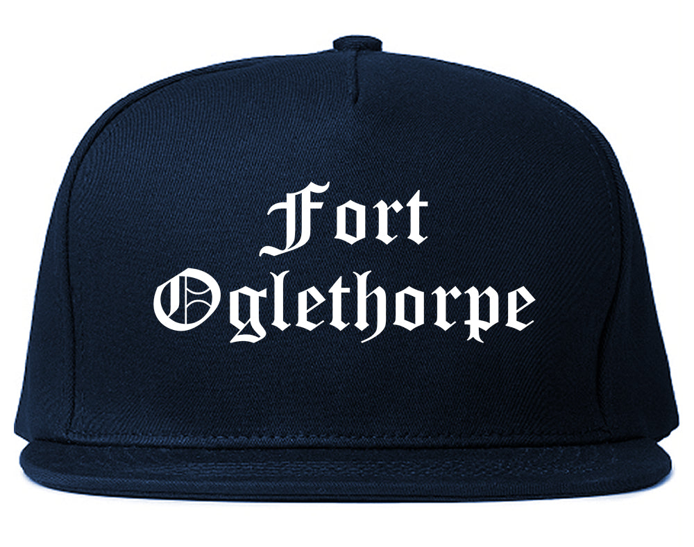 Fort Oglethorpe Georgia GA Old English Mens Snapback Hat Navy Blue