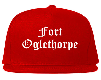 Fort Oglethorpe Georgia GA Old English Mens Snapback Hat Red