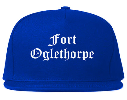 Fort Oglethorpe Georgia GA Old English Mens Snapback Hat Royal Blue
