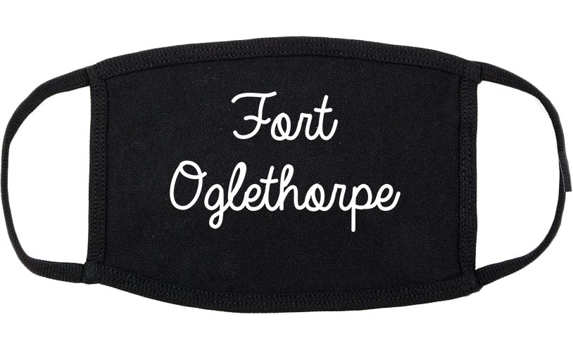 Fort Oglethorpe Georgia GA Script Cotton Face Mask Black