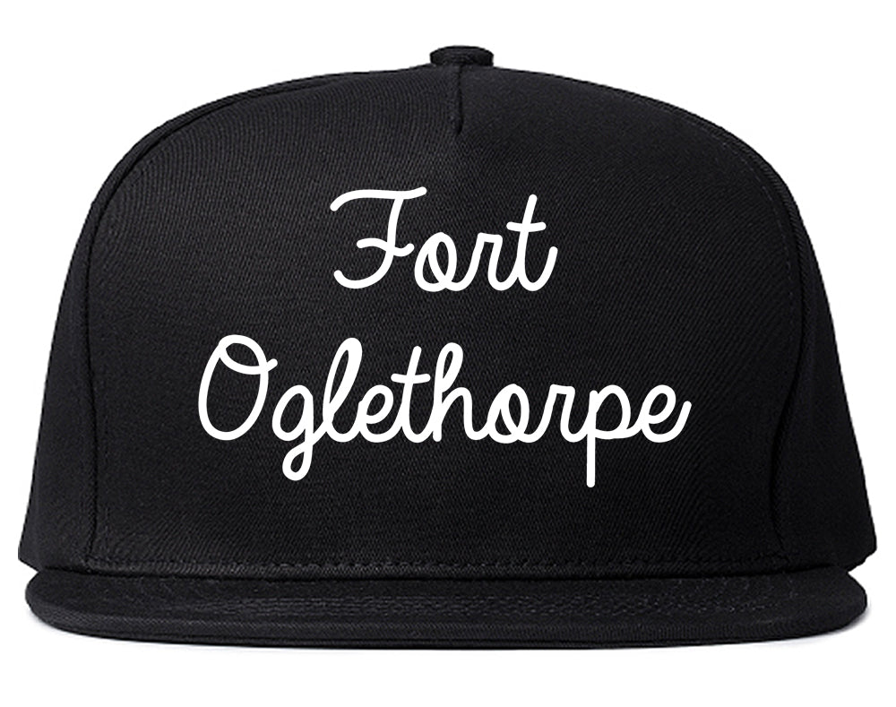 Fort Oglethorpe Georgia GA Script Mens Snapback Hat Black