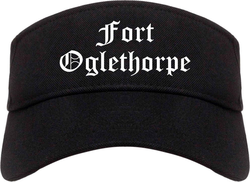 Fort Oglethorpe Georgia GA Old English Mens Visor Cap Hat Black