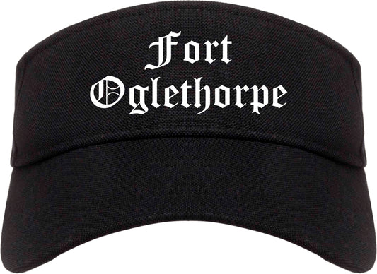 Fort Oglethorpe Georgia GA Old English Mens Visor Cap Hat Black