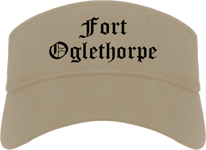 Fort Oglethorpe Georgia GA Old English Mens Visor Cap Hat Khaki