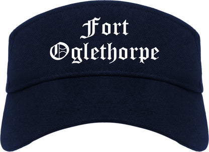 Fort Oglethorpe Georgia GA Old English Mens Visor Cap Hat Navy Blue