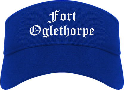 Fort Oglethorpe Georgia GA Old English Mens Visor Cap Hat Royal Blue