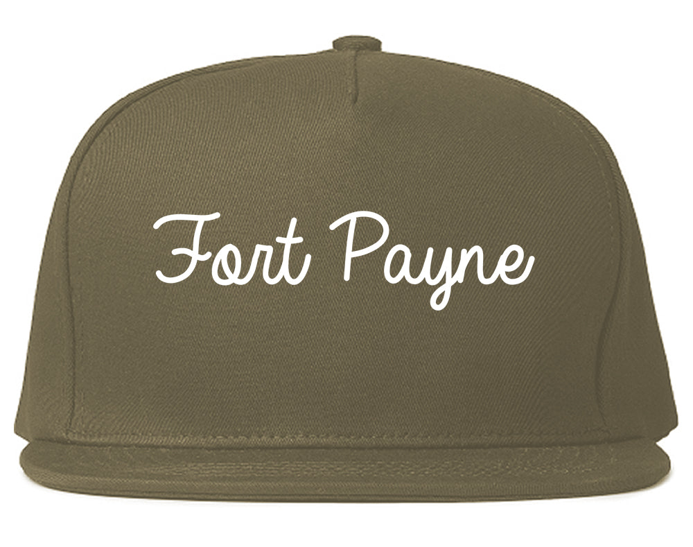 Fort Payne Alabama AL Script Mens Snapback Hat Grey