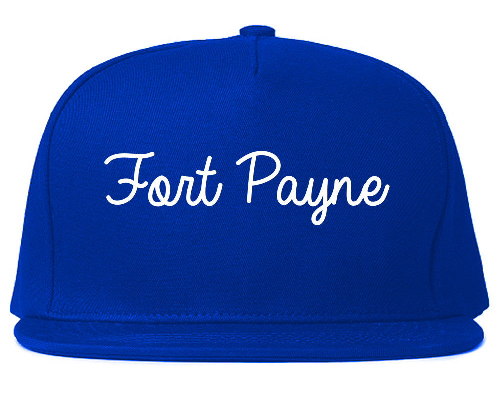 Fort Payne Alabama AL Script Mens Snapback Hat Royal Blue