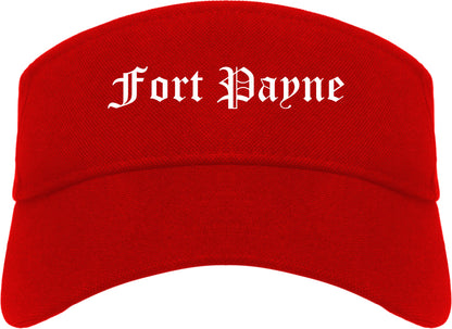 Fort Payne Alabama AL Old English Mens Visor Cap Hat Red