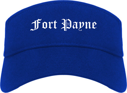 Fort Payne Alabama AL Old English Mens Visor Cap Hat Royal Blue