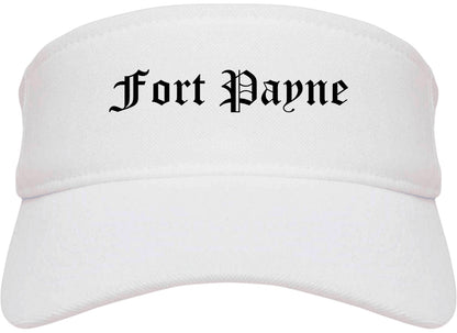 Fort Payne Alabama AL Old English Mens Visor Cap Hat White