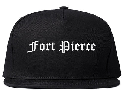 Fort Pierce Florida FL Old English Mens Snapback Hat Black