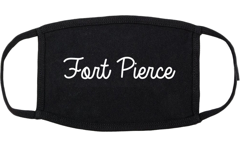 Fort Pierce Florida FL Script Cotton Face Mask Black