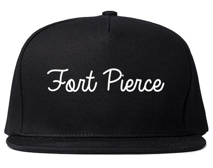 Fort Pierce Florida FL Script Mens Snapback Hat Black