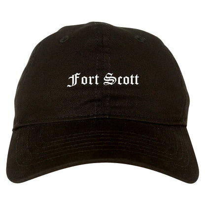 Fort Scott Kansas KS Old English Mens Dad Hat Baseball Cap Black