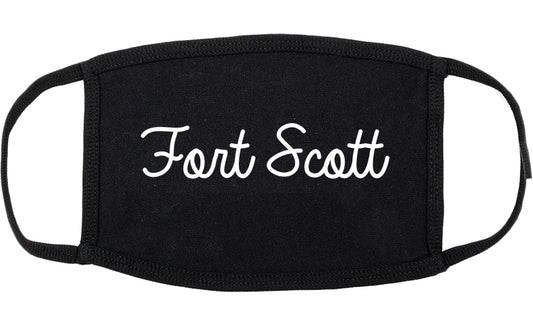 Fort Scott Kansas KS Script Cotton Face Mask Black