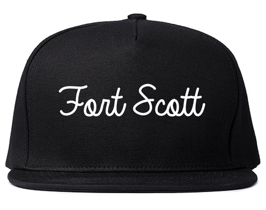 Fort Scott Kansas KS Script Mens Snapback Hat Black