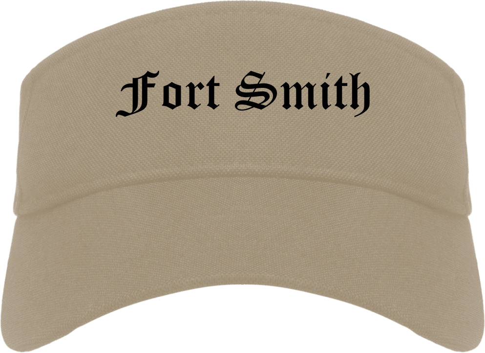 Fort Smith Arkansas AR Old English Mens Visor Cap Hat Khaki