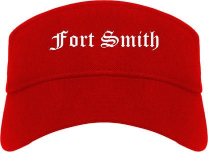 Fort Smith Arkansas AR Old English Mens Visor Cap Hat Red