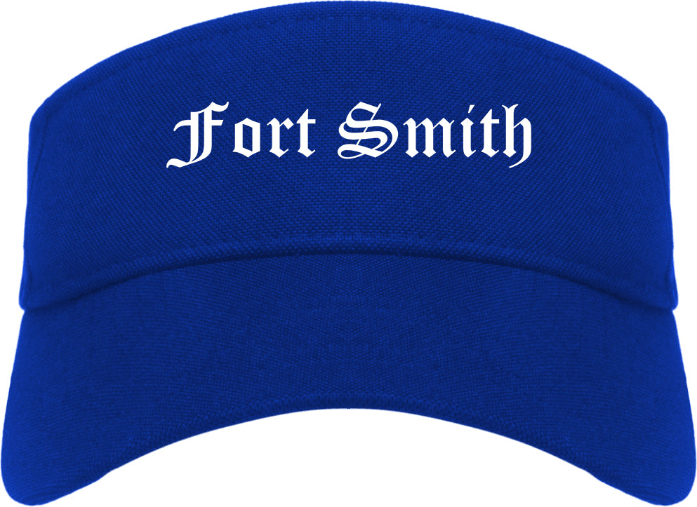 Fort Smith Arkansas AR Old English Mens Visor Cap Hat Royal Blue