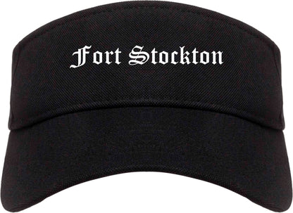 Fort Stockton Texas TX Old English Mens Visor Cap Hat Black