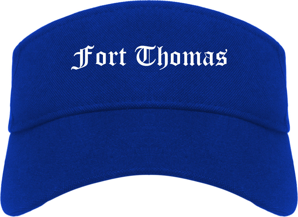 Fort Thomas Kentucky KY Old English Mens Visor Cap Hat Royal Blue
