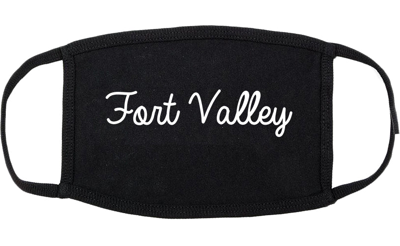 Fort Valley Georgia GA Script Cotton Face Mask Black
