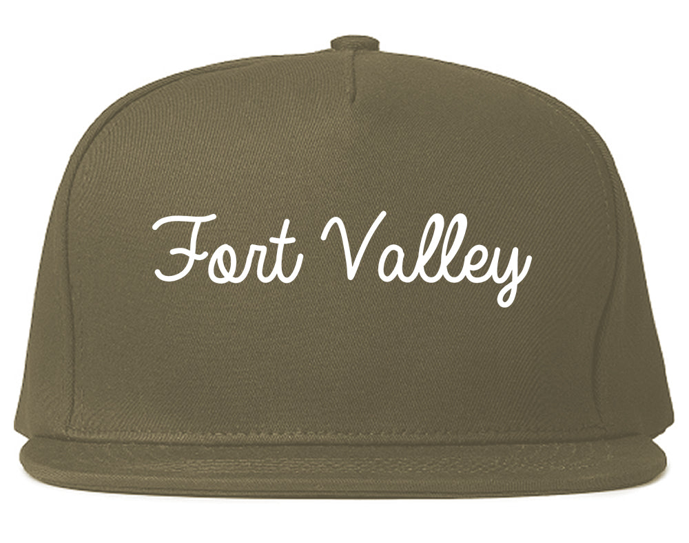 Fort Valley Georgia GA Script Mens Snapback Hat Grey