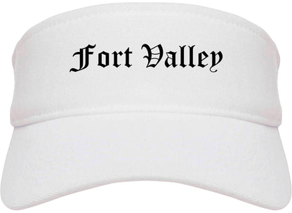 Fort Valley Georgia GA Old English Mens Visor Cap Hat White