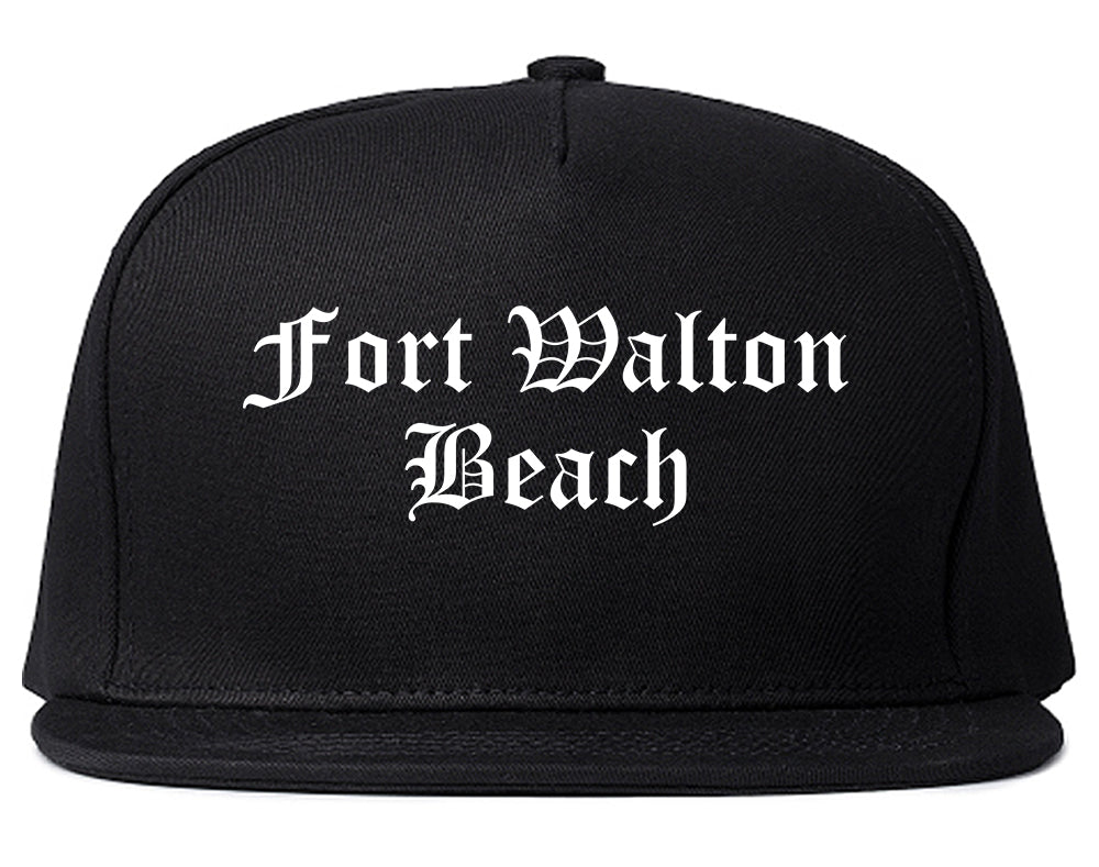 Fort Walton Beach Florida FL Old English Mens Snapback Hat Black