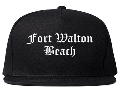 Fort Walton Beach Florida FL Old English Mens Snapback Hat Black