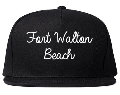 Fort Walton Beach Florida FL Script Mens Snapback Hat Black
