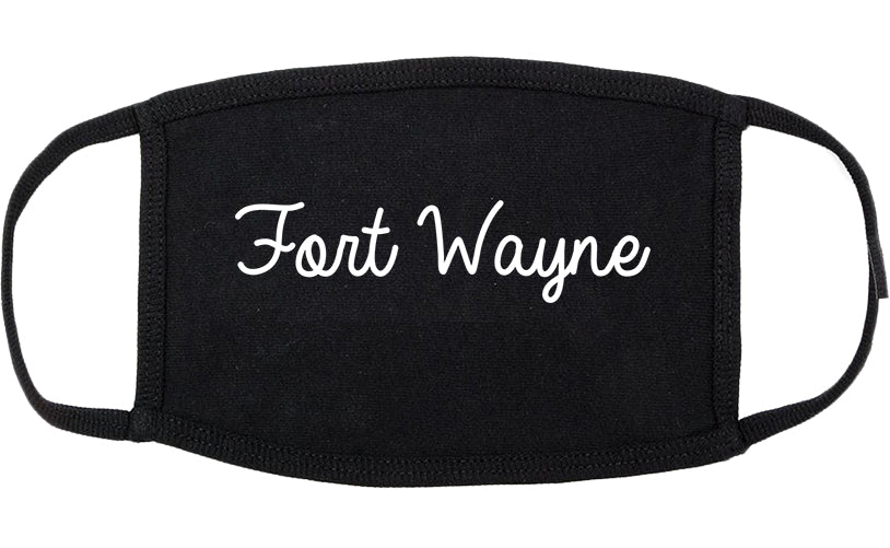 Fort Wayne Indiana IN Script Cotton Face Mask Black