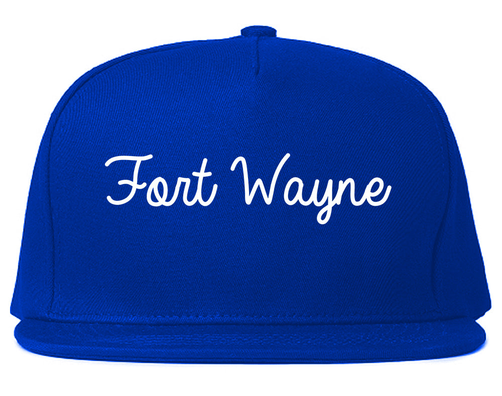 Fort Wayne Indiana IN Script Mens Snapback Hat Royal Blue