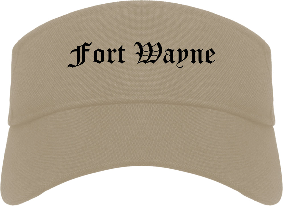 Fort Wayne Indiana IN Old English Mens Visor Cap Hat Khaki