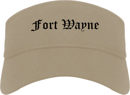 Fort Wayne Indiana IN Old English Mens Visor Cap Hat Khaki