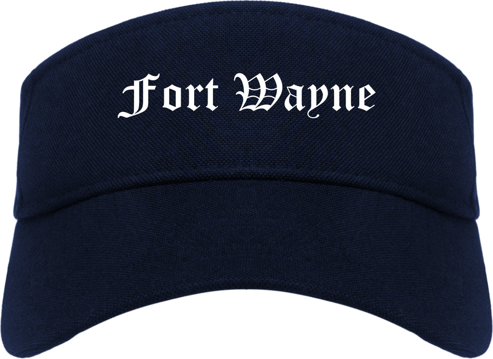 Fort Wayne Indiana IN Old English Mens Visor Cap Hat Navy Blue