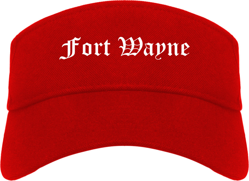 Fort Wayne Indiana IN Old English Mens Visor Cap Hat Red