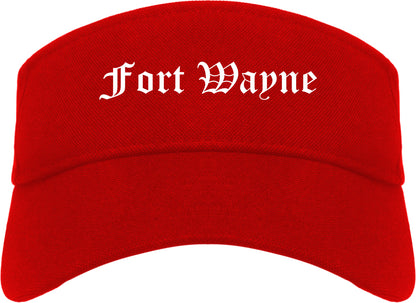 Fort Wayne Indiana IN Old English Mens Visor Cap Hat Red