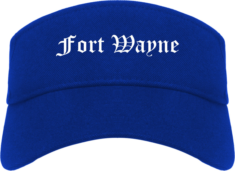 Fort Wayne Indiana IN Old English Mens Visor Cap Hat Royal Blue
