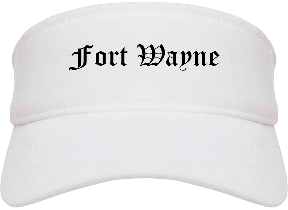Fort Wayne Indiana IN Old English Mens Visor Cap Hat White
