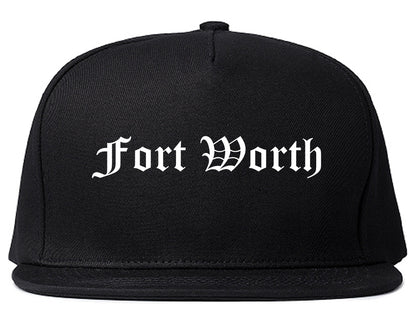 Fort Worth Texas TX Old English Mens Snapback Hat Black