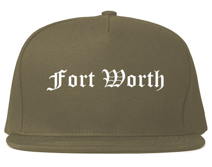 Fort Worth Texas TX Old English Mens Snapback Hat Grey